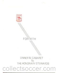 Arsenal - 14th Dinner & Cabaret to The Honorary Stewards of Arsenal FC menu with ribbon 06/12/1976