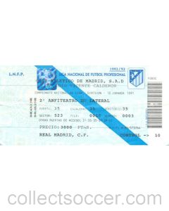Atletico Madrid ticket 1992-1993