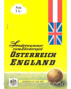 1967 Austria v England 1967 Programme 27/05/1967