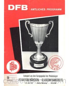 1967 Cup Winners Cup Final Official Programme UEFA Edition Bayern Munich v Glasgow Rangers 