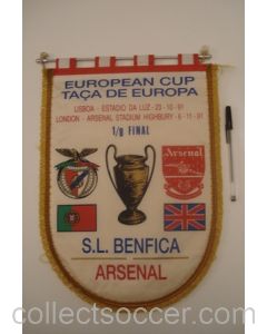 Benfica v Arsenal European Cup 1991-1992 pennant