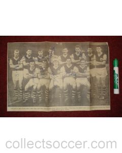 Burnley signed team photograph newspaper cutting