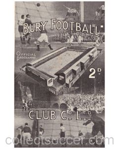 1946 Bury v West Bromwich Albion football programme