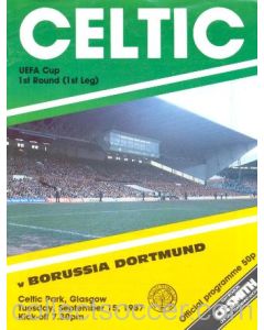1987 Celtic v Borussia Dortmund UEFA Cup First Round First Leg official programme 15/09/1987