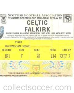 Celtic v Falkirk ticket 23/04/1997 Scottish Cup