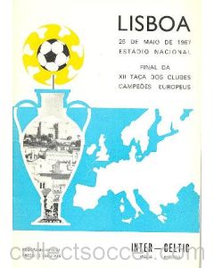 1967 European Cup Final Celtic v Inter Milan Official Programme 