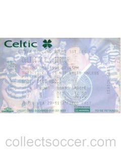Celtic v Zurich ticket 20/10/1998 UEFA Cup