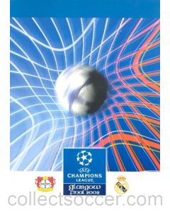 Bayern Leverkusen v Real Madrid menu 15/05/2002 Champions League Final in Glasgow