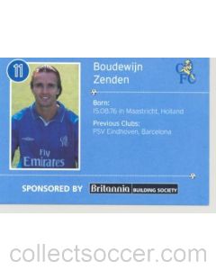 Chelsea Boudewijn Zenden card of 2000-2001