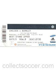 Chelsea v Burnley ticket 12/11/2008