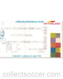 Chelsea v Copenhagen ticket 22/10/1998 European Cup Winners Cup, 2nd Round