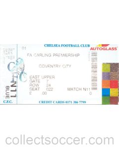 Chelsea v Coventry City unused ticket of an unknown season Premier League