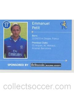 Chelsea Emmanuel Petit card of 2000-2001