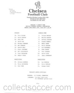 Chelsea v Ipswich Town Reserves official teamsheet 28/03/1994 Neville Ovenden Football Combination