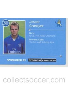 Chelsea Jesper Gronkjaer card of 2000-2001