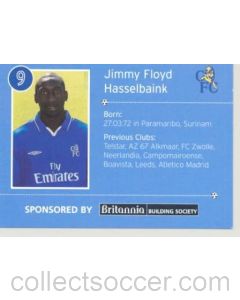 Chelsea Jimmy Floyd Hasselbaink card of 2000-2001