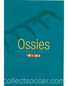 Chelsea v Leicester Ossies menu in cover 13/10/2001