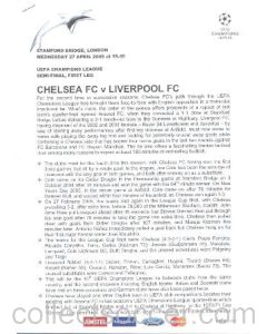 Chelsea v Liverpool press pack 27/04/2005