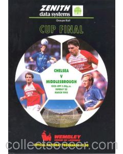 1990 Zenith Data Systems Cup Final Chelsea v Middlesbrough official programme