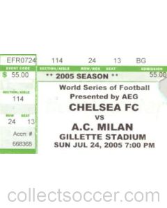 Chelsea v Milan ticket 24/07/2005 for a match played in the USA