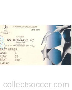 Chelsea v Monaco ticket 05/05/2004