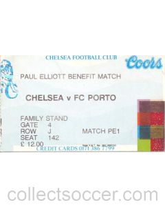 Chelsea v Porto ticket 30/07/1995 Paul Elliott Benefit Match