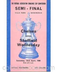 1966Chelsea v Sheffield Wednesday official programme F.A. Cup Semi-Final 23/04/1966