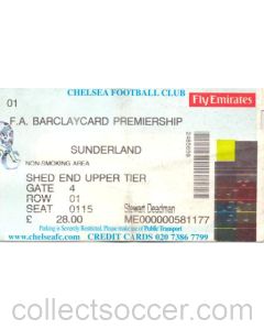 Chelsea v Sunderland ticket Premier League