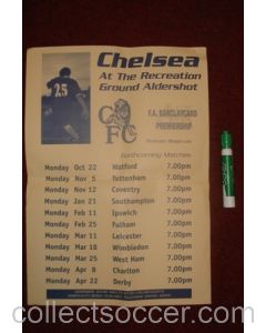 Chelsea at the Recreation Ground Aldershot F.A. Barclaycard Premiership Premier Reserves poster