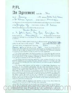 Contract For Hire of a Player between Birmingham City F.C. and Ronald Fenton of 22/01/1965