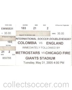 Colombia v England ticket 31/05/2005