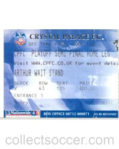 Crystal Palace ticket of a semi-final