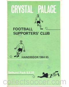 Crystal Palace Supporters' Club Handbook 1964-65