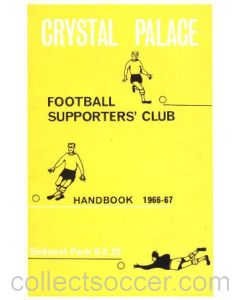 Crystal Palace Supporters' Club Handbook 1966-67