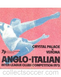 Crystal Palace v Verona official souvenir handbook 14/02/1973 Anglo-Italian Inter League Clubs Competition