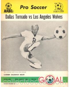 1968 Dallas Tornado v Los Angeles Wolves official programme 23/08/1968