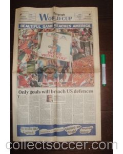 1994 World Cup - Daily Telegraph World Cup newspaper 13/06/1994