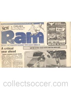 Derby County vChelsea Ram official newspaper programme 20/08/1980