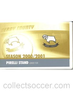 Derby County season ticket 2000-2001 Pirelly Stand