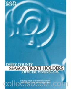 Derby County Season Ticket Holders Official Handbook 2003-2004