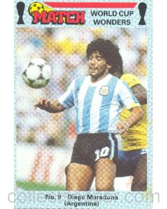 Match produced card titeled World Cup Wonders - Diego Maradona - Argentina