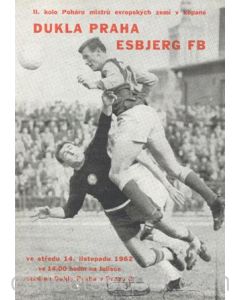 1962 Dukla Prague v Esbjerg official programme 14/11/1962