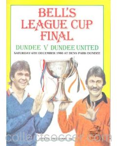 1980 Scottish League Cup Final Dundee v Dundee United Official Football Programme
