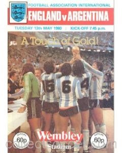 1980 England v Argentina official programme 13/05/1980