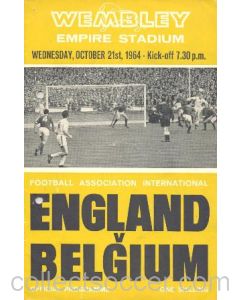 1964 England v Belgium official programme 21/10/1964