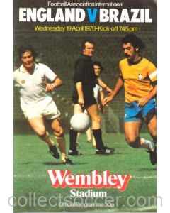 1978 England v Brazil official programme 19/04/1978