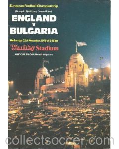1979 England v Bulgaria official programme 21/11/1979