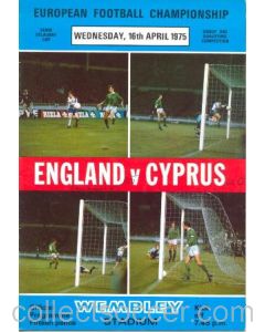 1975 England v Cyprus official programme 16/04/1975