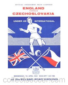 1965 England v Czechoslovakia official programme 07/04/1965