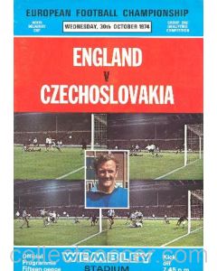 1974 England v Czechoslovakia official programme 30/10/1974